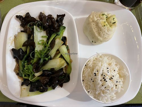 Vegan option (most chosen. There was allso another veggie stirfry option)  at Nyalam in Boulogne-sur-mer