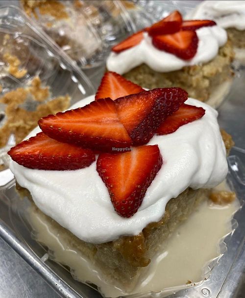 Tres Leches Cake Slice at Chicana Vegana in Fullerton