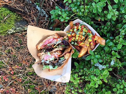 Facon + Avocado Sandwich and fries at Sandwich Club - Hietalahdenranta in Helsinki