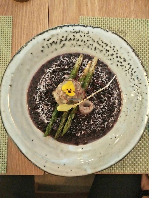 Black rice risotto. at Green Friday in Shanghai
