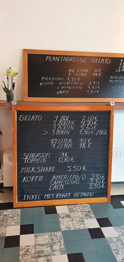 MENU at IceLab NiceCream Creations in Antwerpen