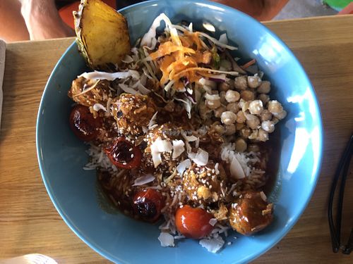 bbq vegan balls at KOA Bistro & Bar in Ljubljana