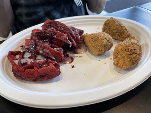 Chicken and waffles at The Vtree in Los Angeles