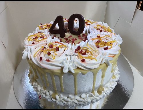 birthday cake at Flo's Kitchen in Northampton