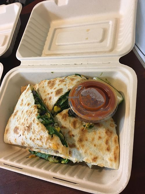 Beans and Greens Quesadilla (vegan option) at Urban Vejjie in Westlake Village