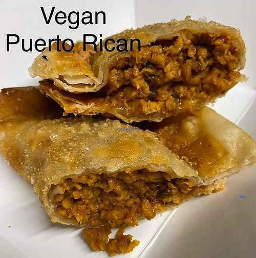 My favorite, a little spice and full of flavor at The Happy Pig Vegan Comfort Food in Bellmore