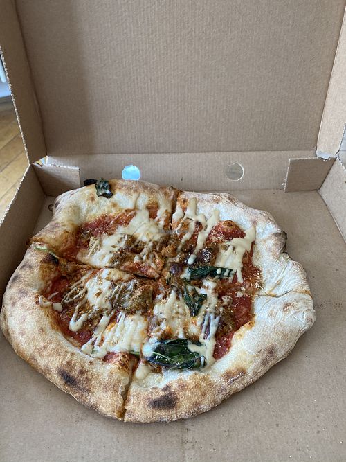 Margherita with sausage at Dr Drooly in Munich