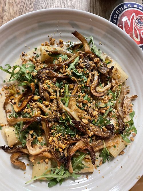 Truffle mushroom pasta   at Majornas Bryggeri in Gothenburg