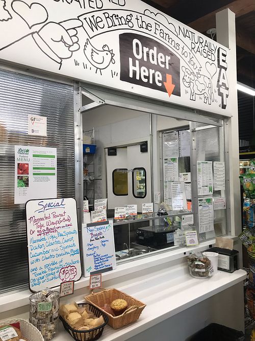 Cafe counter at Lois' Natural Marketplace in Scarborough
