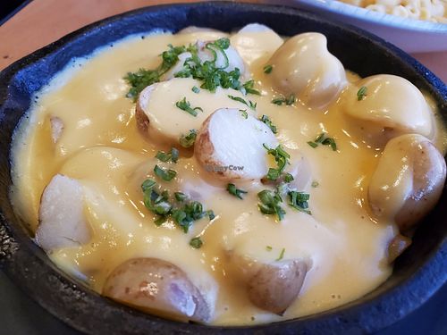 Raclette potatoes at Vegan Inc in Puerto Vallarta