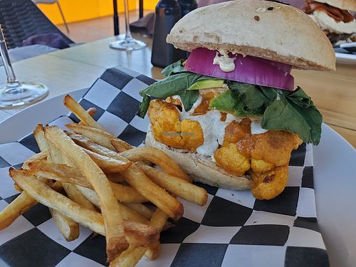 Buffalo burger ... Roasted Cauliflower at Vegan Inc in Puerto Vallarta