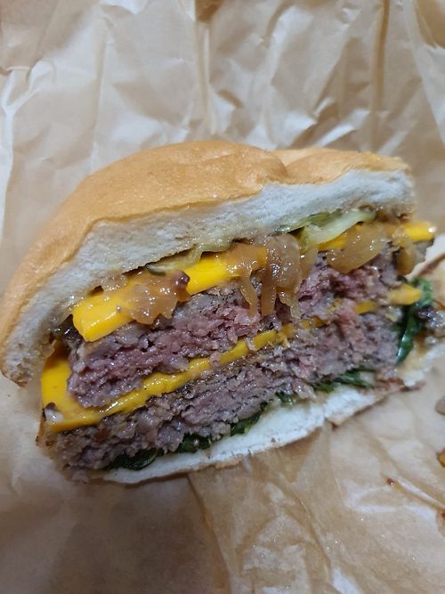 Double cheese burgers at Love Handle in Central Singapore