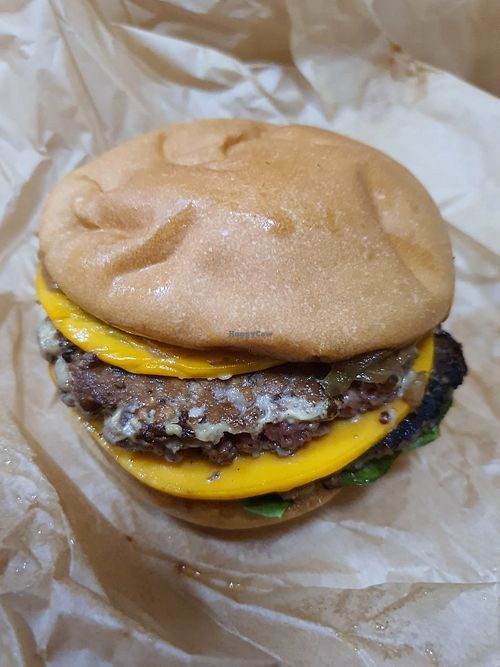 Double cheese burgers at Love Handle in Central Singapore