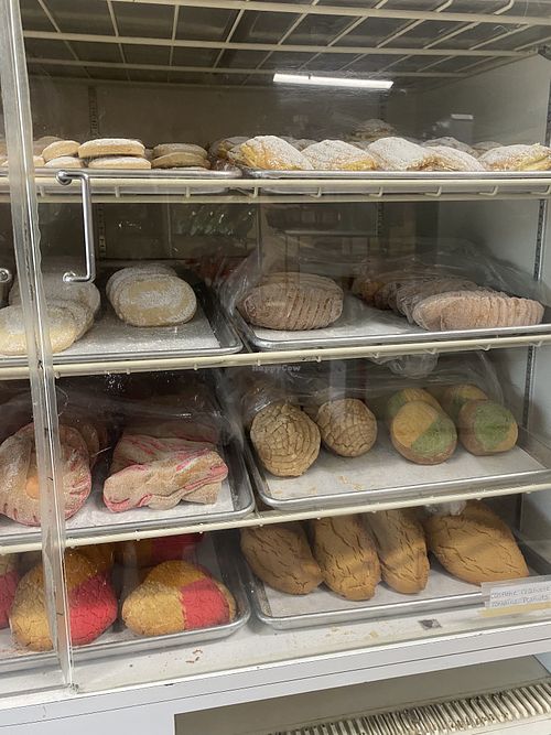 Vegan pan dulce case  at La Espiga De Oro in Salida