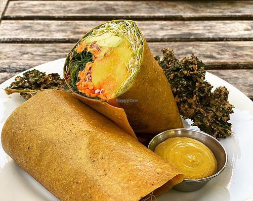 Magical mango curry wrap  at Peace Pies in San Diego
