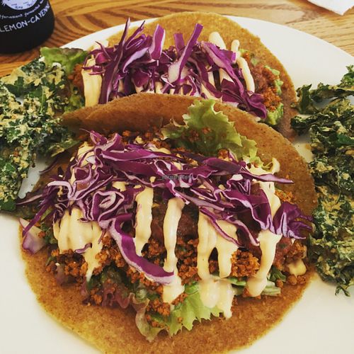 Raw Tacos! so good! at Peace Pies in San Diego