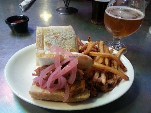 bbq jackfruit sandwich at Trinity Brewing Company in Colorado Springs