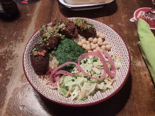 Vegan meatballs at Jabiru Café in Strasbourg