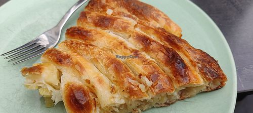 The very delicious only vegan option - without sauce - the potato burek. at Pitawerk in Vienna