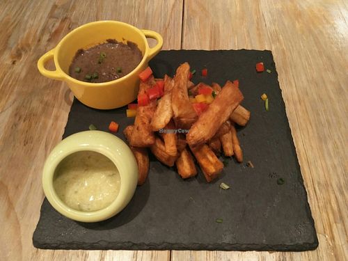 Yuca con Mojo Criolla & black bean dip at Area 501 in Shanghai