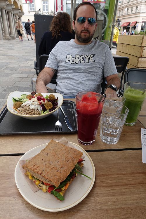 Both😄and cool smoothies! at Dean & David - Hauptplatz in Linz