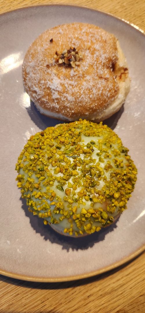 Pistacho + Chocolate hazlenut at Brammibal's Donuts - Friedrichshain in Berlin