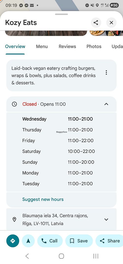 Updated opening hours!!! at Kozy Eats  in Riga