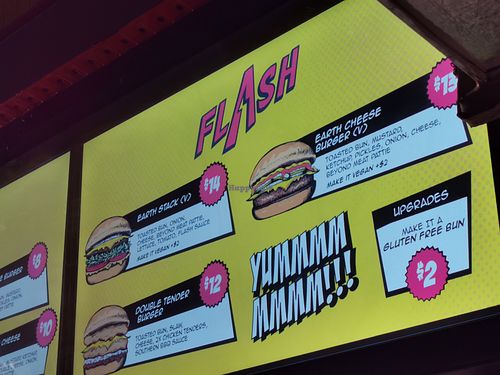 Menu at Flash Eats in Canberra