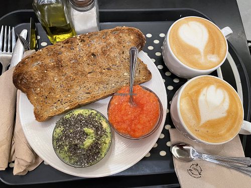 Tostada de aguacate y tomatee  at Mistura - Plaza del Angel in Madrid