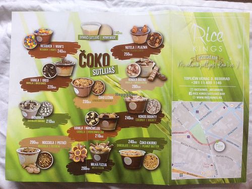 Vegetarian options at Rice Kings Sutlijaš Bar in Belgrade