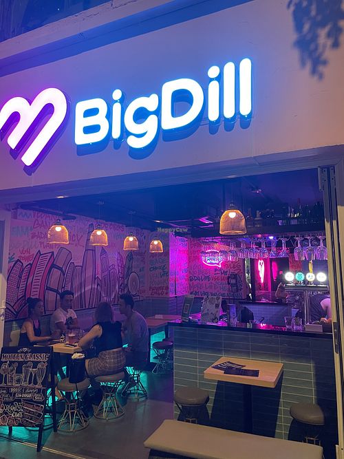 Exterior following their renovation (neon colours on signage in real life!) at Big Dill in Hong Kong Island