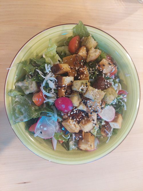 Cesar salad at Veg Machine in Tartu