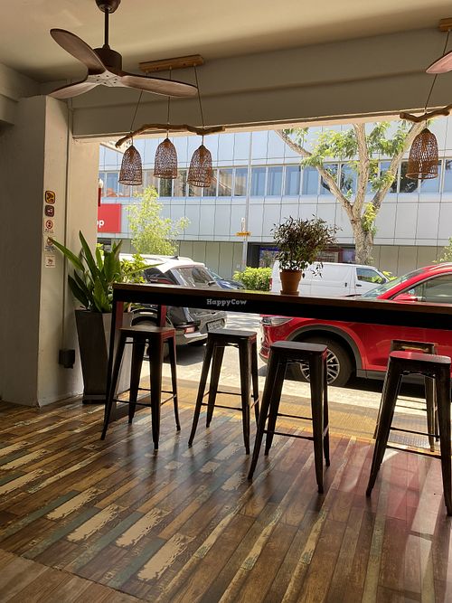 Outside sitting and view at The Kind Bowl - Somerset in Central Singapore