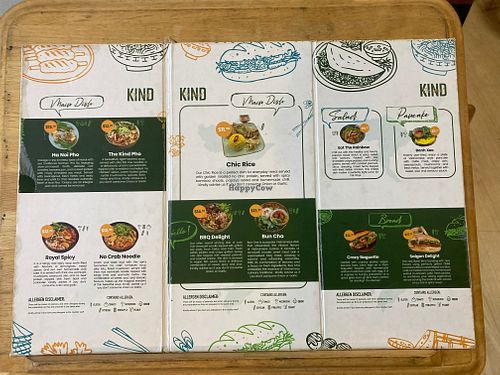Menu at The Kind Bowl - Somerset in Central Singapore