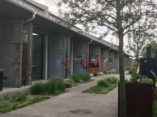 The Panzerhalle that houses Mama Earth - former industrial site. at Mama Earth in Salzburg