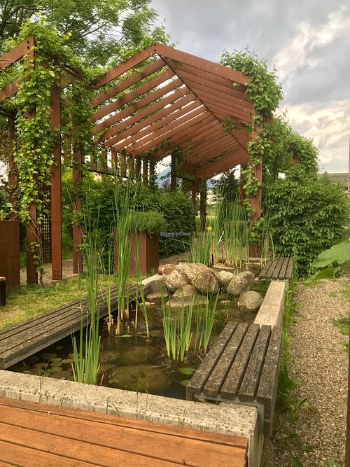 Beautiful outdoor dining area for those warm summer evenings. at Mama Earth in Salzburg