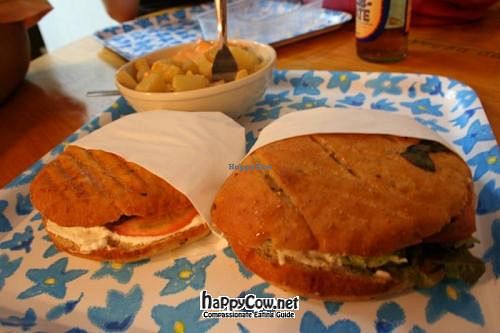 Burgers and papas at Gopal - Vegan Deli in Barcelona