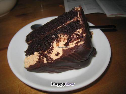 Amazing vegan cake at Gopal (supplied by Lujuria Vegana) at Gopal - Vegan Deli in Barcelona