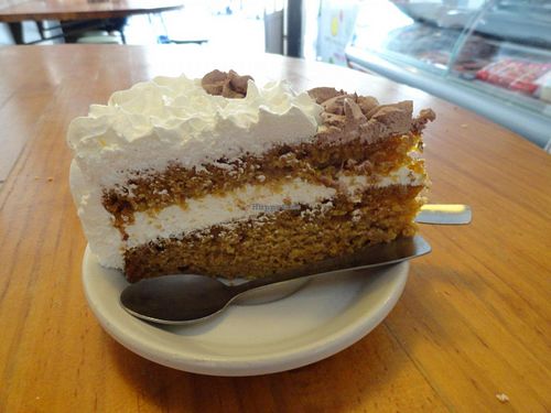 Creamy carot cake at Gopal - Vegan Deli in Barcelona