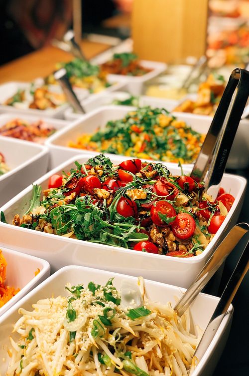 Buffet with salads at Sattgrün - Neumarkt in Cologne