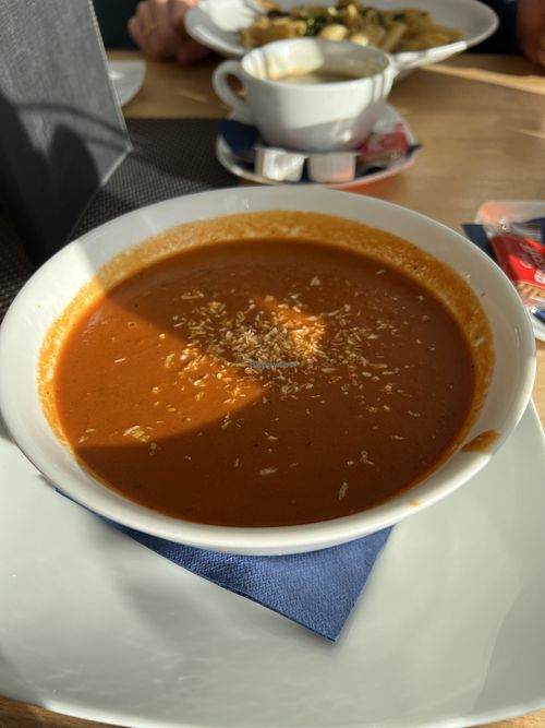 Tomaten-Kokos-Suppe  at Runway 33 Flugplatzrestaurant in Heligoland