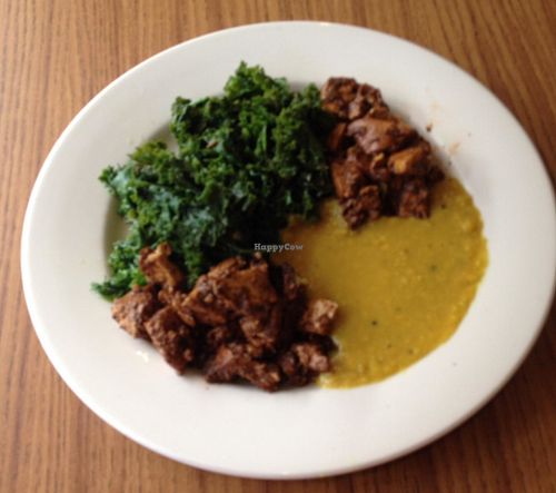 Amazing: Jerk Tofu, Lentil Dahl, Steamed Kale at Fire & Spice Vegan Restaurant - Sisson Ave in Hartford