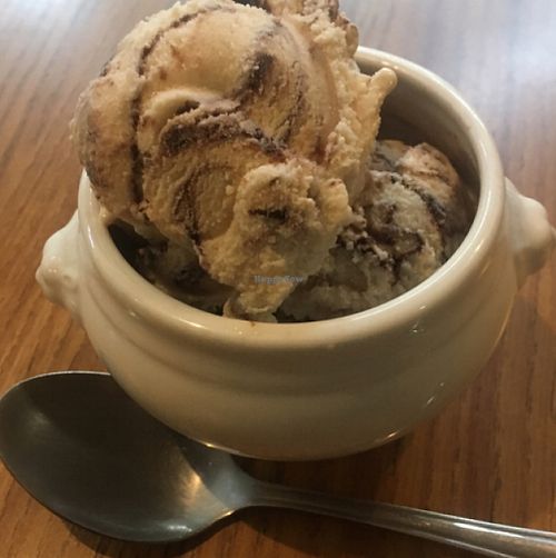 Caramel fudge vegan ice cream.  at Fire & Spice Vegan Restaurant - Sisson Ave in Hartford