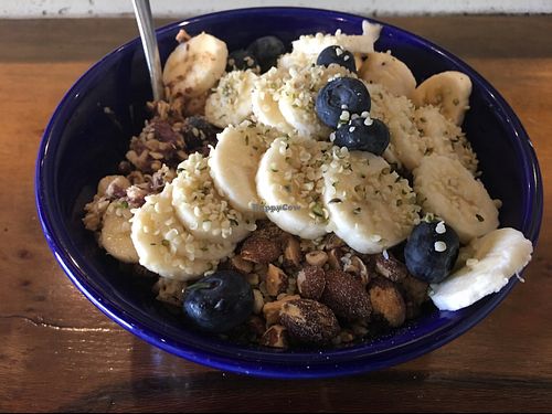 Protein breakfast bowl. Yum at Backyard Bowls - Motor Way in Santa Barbara