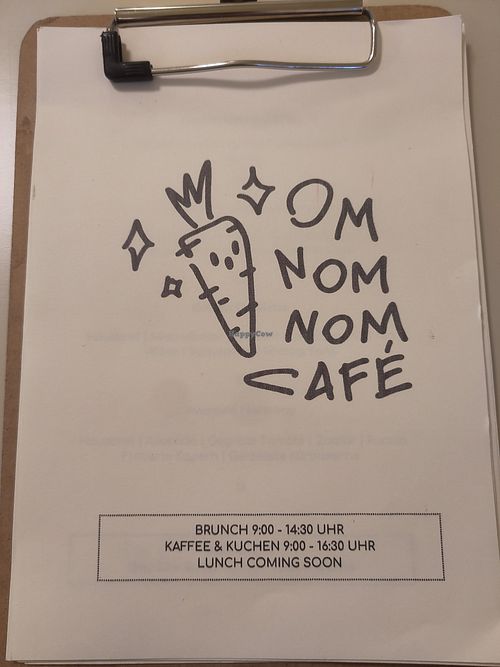 Menu cover #Veganuary at OM NOM NOM CAFÉ in Munich