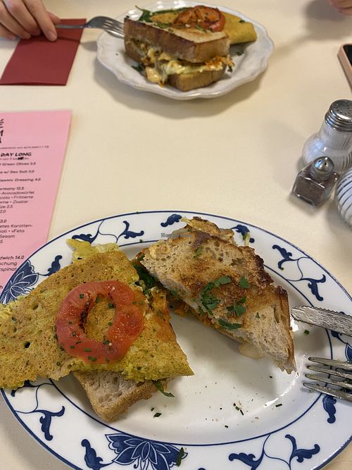 Omlette & kimchi sandwich   at OM NOM NOM CAFÉ in Munich