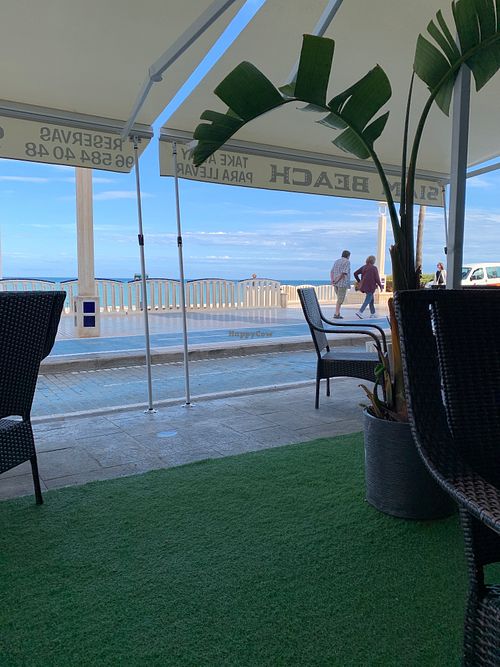 Restaurant is on the beach at Siam Beach in Altea