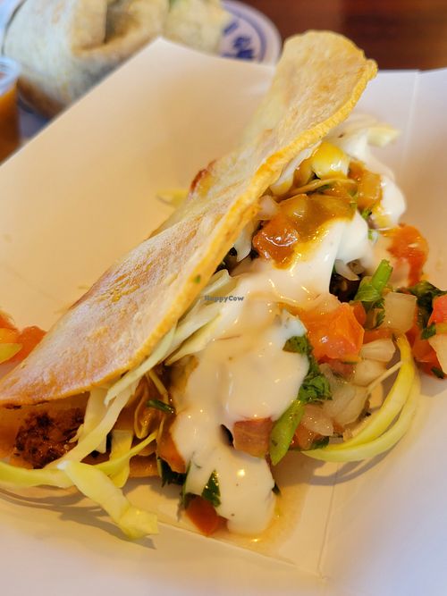 Potato crunchy taco at Vegan by El Zamorano in Costa Mesa