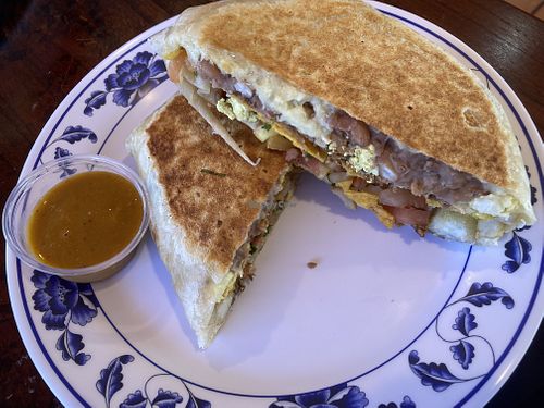 Brunch Wrap - good thing the diet’s not starting til the new year...  at Vegan by El Zamorano in Costa Mesa