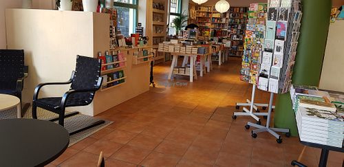 The book store side. at Sammakon Kirjakauppa & Kahvihuone in Turku